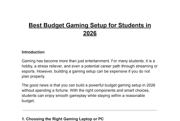 write SEO blog articles on gaming, tech and finance